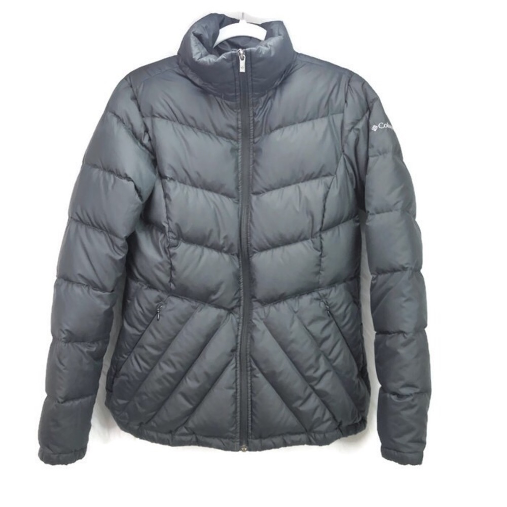 Columbia down puffer jacket dark gray size small